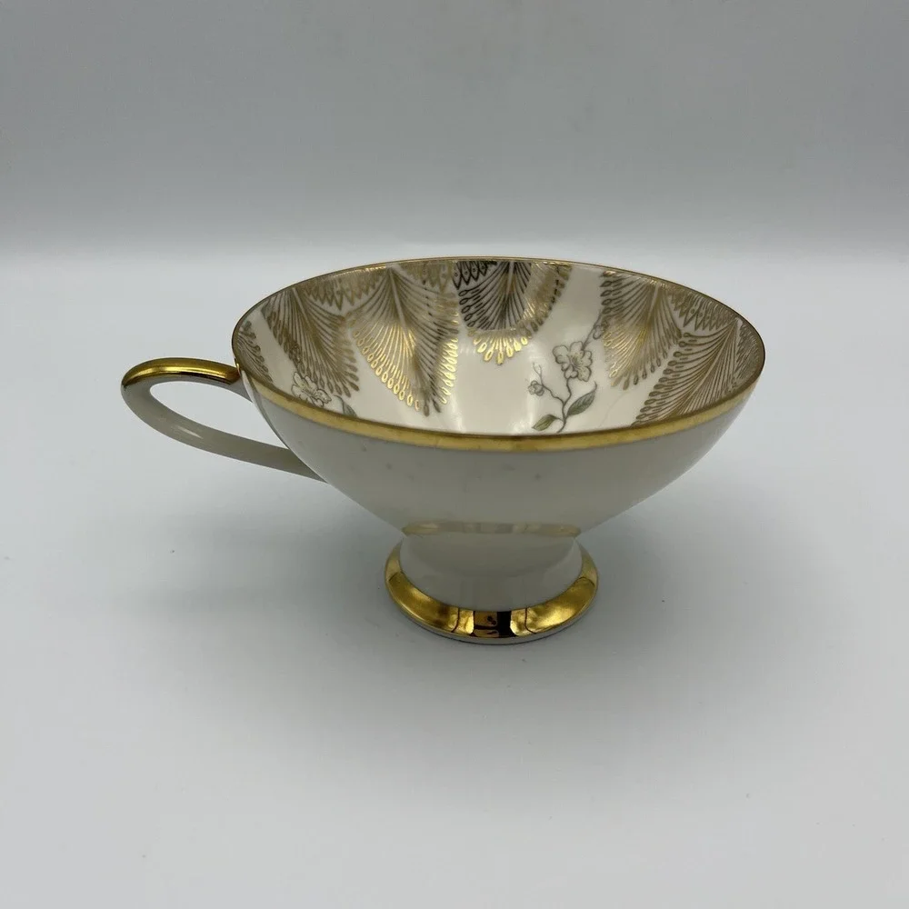 3 Pcs Winterling Roslau Trio Tea‎ Cup Saucer Dessert Luncheon Plate Floral Gold